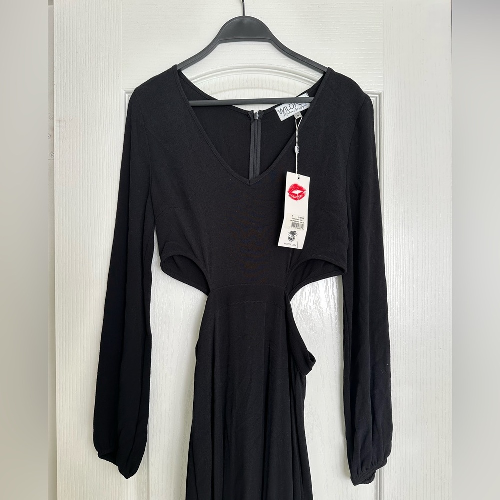 WILDFOX Black Maxi with Cut Outs NWT